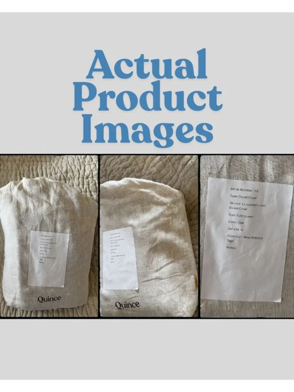 S13 | Quince European Linen Duvet Cover Full Queen Oat NWOT